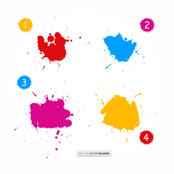 Vector colorido manchas, juego de salpicaduras
 - Vector, Imagen