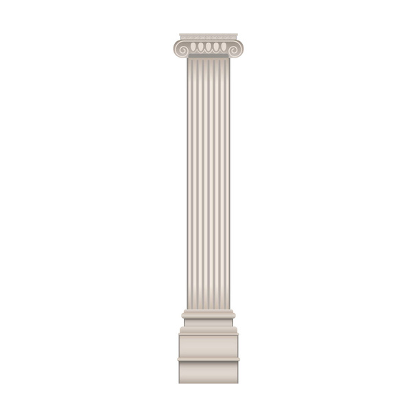 Säulenvektorsymbol. Realistisches Vektorsymbol isoliert auf Säule mit weißem Hintergrund. - Vektor, Bild