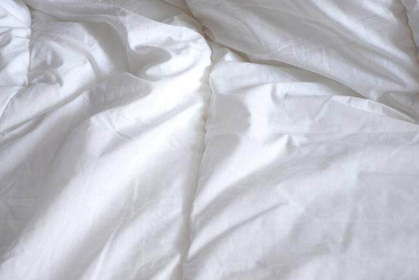 white soft blanket. Beautiful texture background - Photo, Image