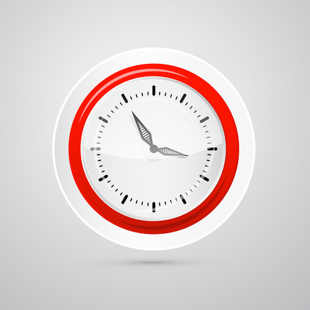 Red and White Clock - Vector, Image