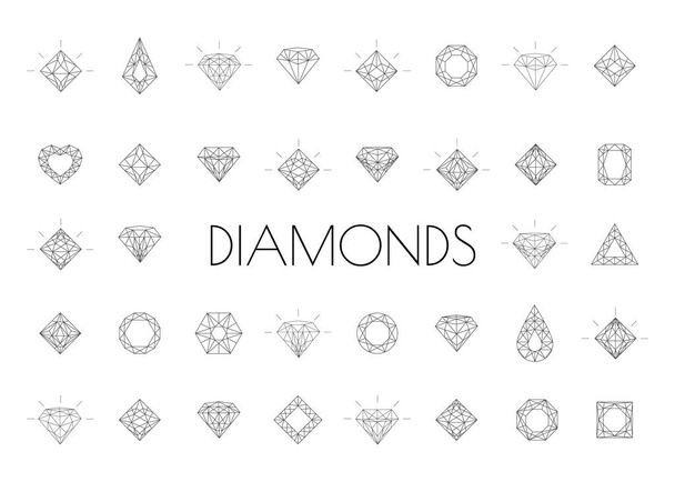 Bijoux icônes diamant
.  - Vecteur, image