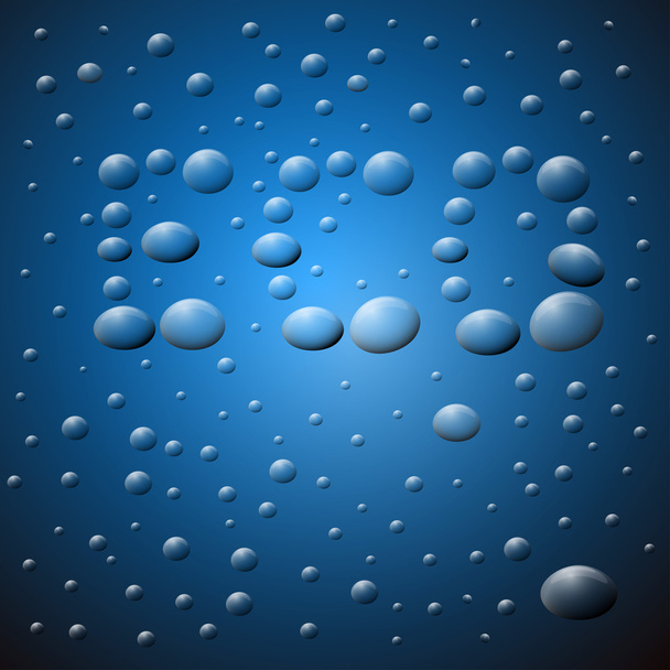 ECO Title Made from Water Drops On Glass. - Vector, Imagen