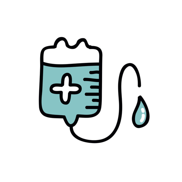 icône de doodle compte-gouttes médical, illustration vectorielle de couleur
 - Vecteur, image