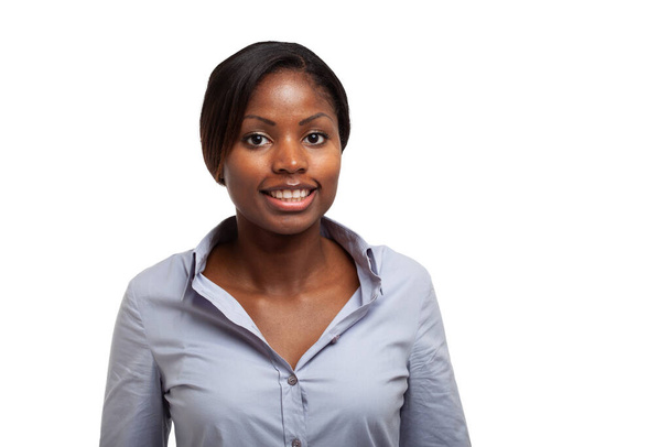 Sonriente joven mujer de negocios africana
 - Foto, imagen