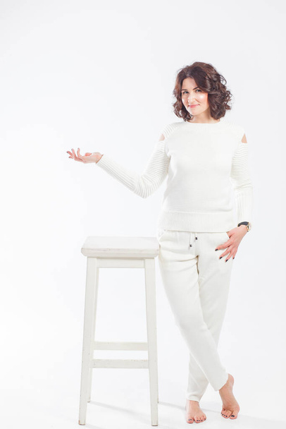woman in white pants isolated alone - Valokuva, kuva