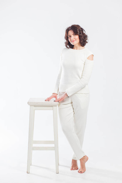 woman in white pants isolated alone - Photo, Image