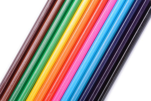 color pencils on a white background - Foto, Imagen
