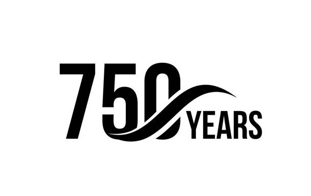 Vektor izolované datum výročí logo šablony pro obchodní společnosti narozeninové ikony designový prvek. Sedm set padesát abstraktních znaků. Šťastné výročí 750 let. 750. rok. - Vektor, obrázek