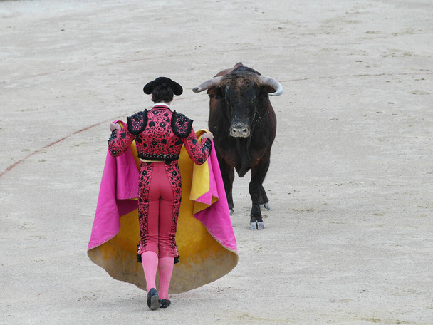 Torero matador torero espagnol torero jouant une corrida classique traditionnelle dans une grande arène Espagne
 - Photo, image