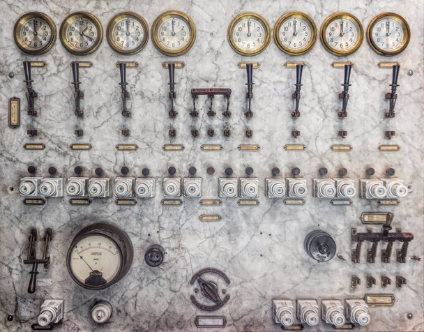 Vintage electrical panel. Steam age technology - Photo, Image