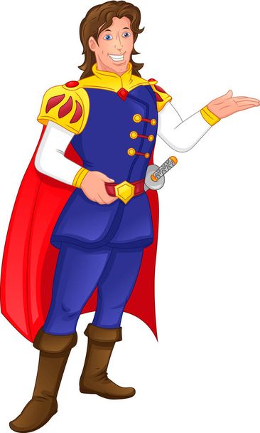 charmante prins cartoon op een witte achtergrond - Vector, afbeelding