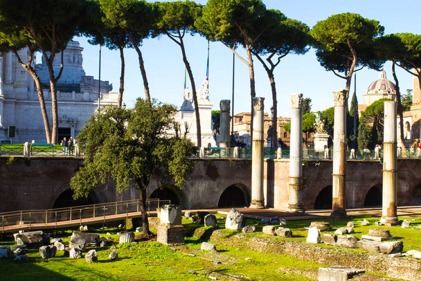 Rome. Trajan's forum (Foro di Traiano) - an open-air archaeological Museum - Photo, Image