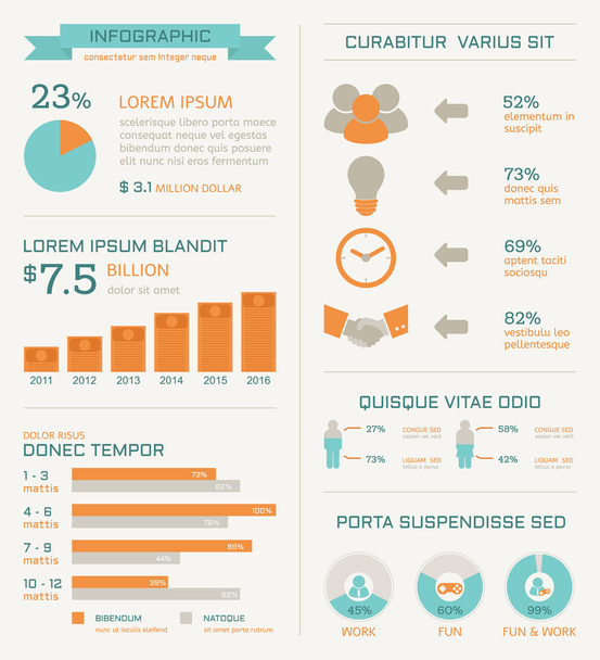 Business infographics elements - Vector, afbeelding