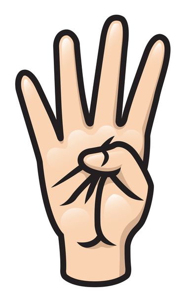 Cuatro dedos
 - Vector, imagen
