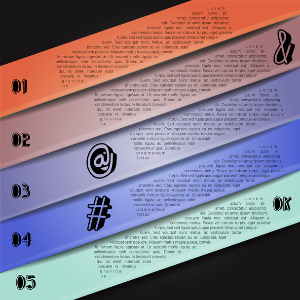 Colorful infographics with stripes of different shades. Vector - Vector, imagen