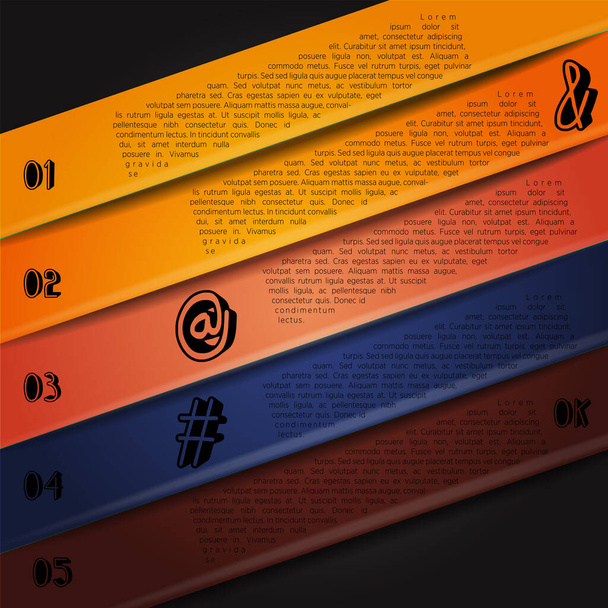 Colorful infographics with stripes of different shades. Vector - Διάνυσμα, εικόνα