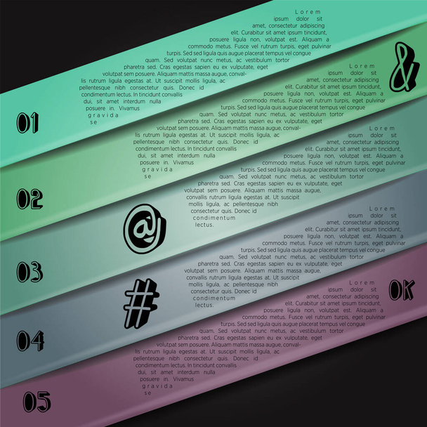 Colorful infographics with stripes of different shades. Vector - Διάνυσμα, εικόνα