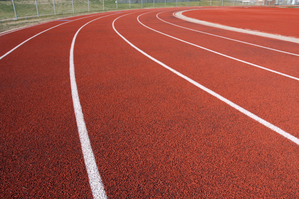 Curve of a Red Running Track - Photo, Image