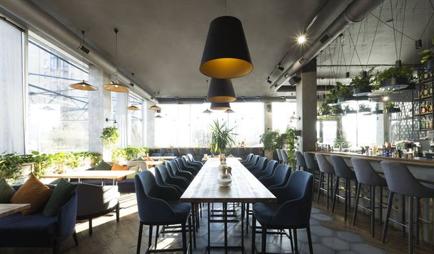 Comfortable modern dining place, contemporary design, panorama - Photo, Image