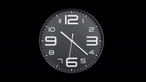Modern silver clock face moving fast forward timelapse. Clock ticking accelerated time on transparent alpha channel background. High Speed counter timer. Time flies moving fast forward in this time lapse. Clock face running out in high speed. - Footage, Video