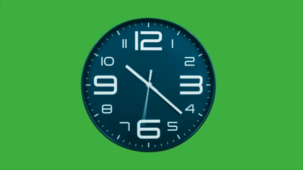 Modern light blue clock face moving fast forward time lapse.Clock ticking accelerated time on green screen background. High Speed counter timer. Time flies moving fast forward in this time lapse. Clock face running out in high speed. - Footage, Video