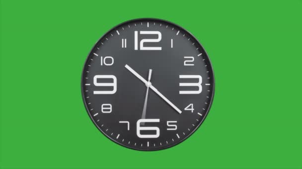 Modern silver clock face moving fast forward time lapse.Clock ticking accelerated time on green screen background. High Speed counter timer. Time flies moving fast forward in this time lapse. Clock face running out in high speed. - Footage, Video