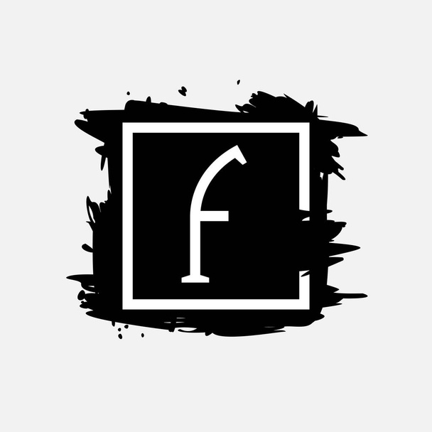 F kirjain logo neliön runko musteella kuivalla siveltimellä aivohalvauksia karkea reunat. Vektori serif fontti täydellinen premium-tarroja, vintage julisteita ja moderni identiteetti, jne
. - Vektori, kuva