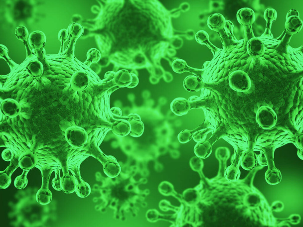 Virus bactéries cellules microbes fond. Concept de microbiologie des soins de santé. Illustration de rendu 3D
 - Photo, image