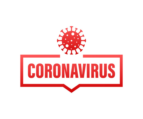 Firma precaución coronavirus. Peligro del coronavirus y enfermedad de riesgo para la salud pública y brote de gripe. Ilustración de stock vectorial
 - Vector, Imagen