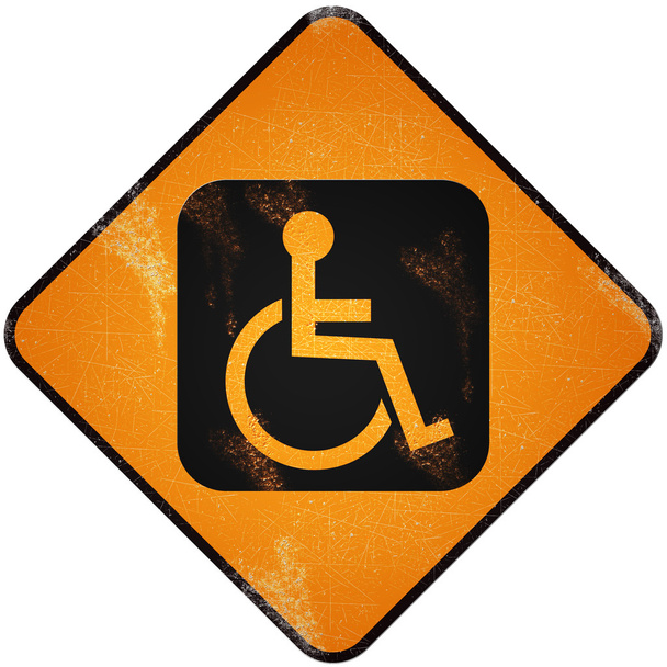 segno disabilitato su danneggiato giallo metallizzato
. - Foto, immagini