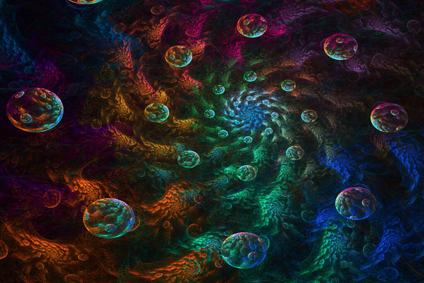 Los colores de la serie, impresionante pintura de arte digital. Fondo consiste en textura de color fractal y es adecuado para su uso en proyectos de imaginación, creatividad y diseño. 3D renderizado fractal - Foto, imagen