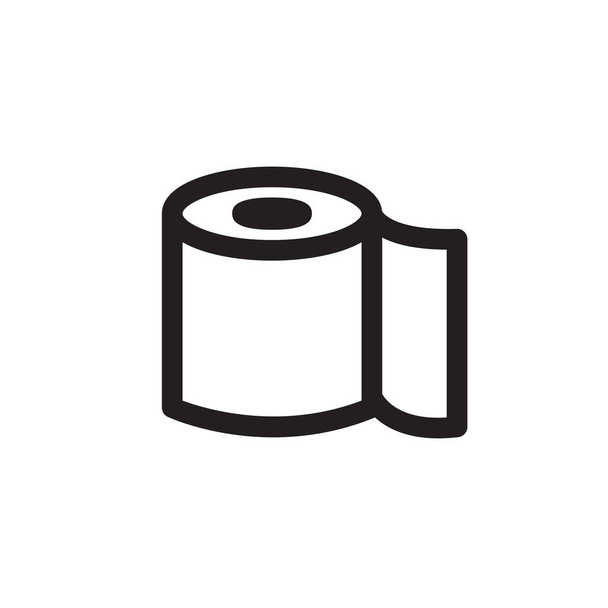 toilet paper line icon, vector color illustration - Vector, Image