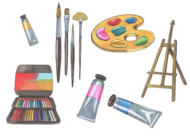 A set of tools for the artist, marker style - Photo, Image