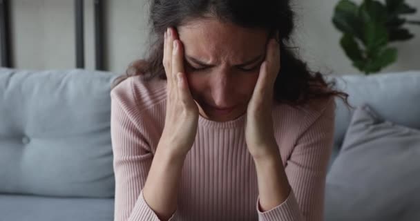 Depressed young woman feeling stress concerned about problem - Filmagem, Vídeo