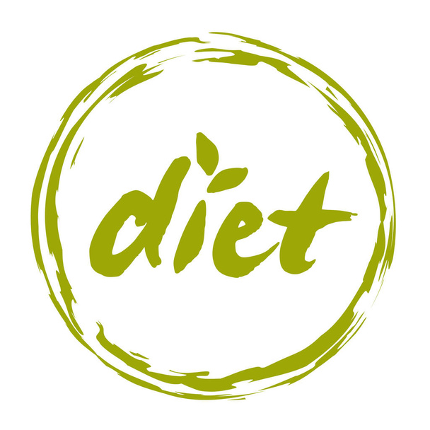 Diet hand drawn isolated label - Διάνυσμα, εικόνα