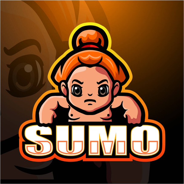 Vector illustration of Sumo mascot esport logo design - Vector, Image