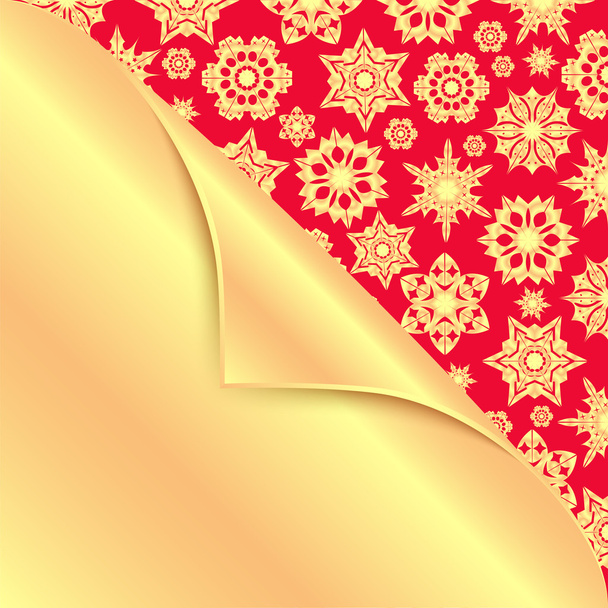 Χριστούγεννα background.golden νιφάδες χιονιού σε ένα κόκκινο background.backg - Διάνυσμα, εικόνα