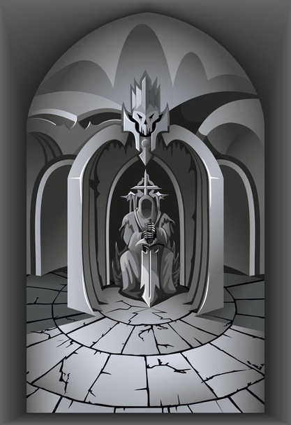 De donkerste diepten van Evil Lord woning, vector illustratie - Vector, afbeelding