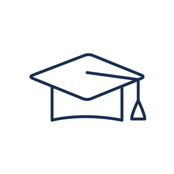 icône de casquette de graduation, style ligne - Vecteur, image