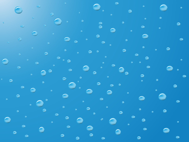 kapky vody na modré sklo - Vektor, obrázek