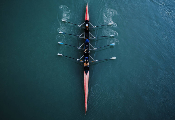 Kayak from above with 4 people - Photo, Image