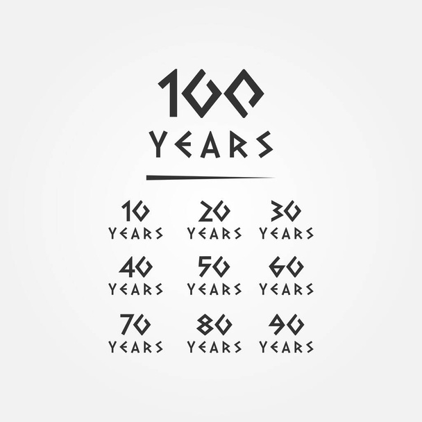 Einzigartiges 100 Black Number Anniversary Design - Vektor, Bild