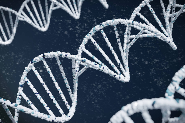 DNA Close up on Blue background., 3D rendering. - Fotografie, Obrázek