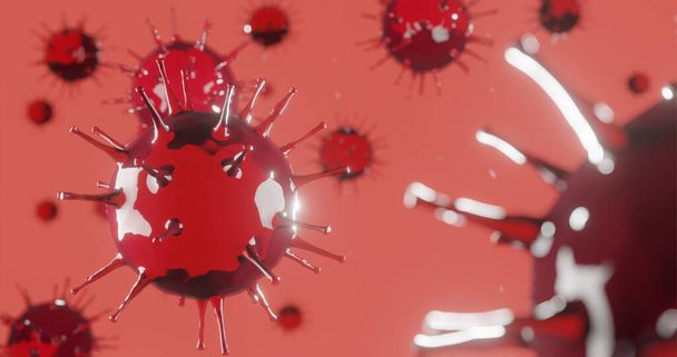 3d ilustración infección viral abstracta que causa enfermedad crónica. coronavirus, virus de la gripe H1N1, gripe, organismo infeccioso celular, sida. Fondo abstracto del virus
. - Foto, Imagen
