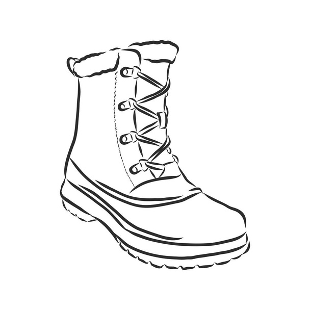 VECTOR手描きイラスト靴のスケッチアイコンを背景に隔離 - ベクター画像
