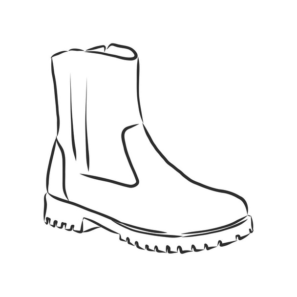 VECTOR Hand drawn illustration shoe sketch icon isolated on background - Vector, Image
