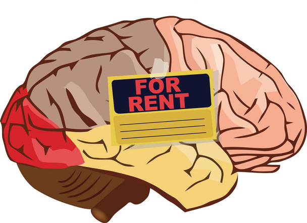 орган мозку людини з плакатом в оренду
 - Вектор, зображення