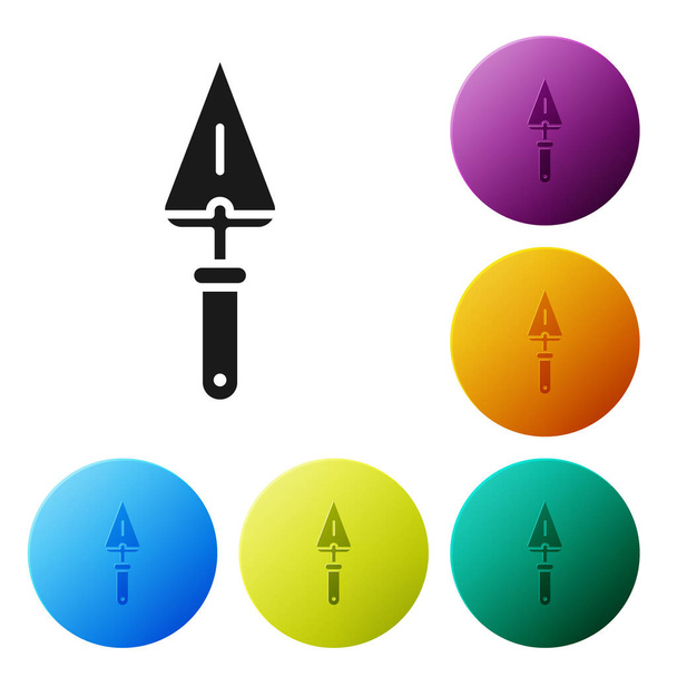 Icono de paleta negra aislado sobre fondo blanco. Establecer iconos en botones de círculo de color. Ilustración vectorial
 - Vector, imagen