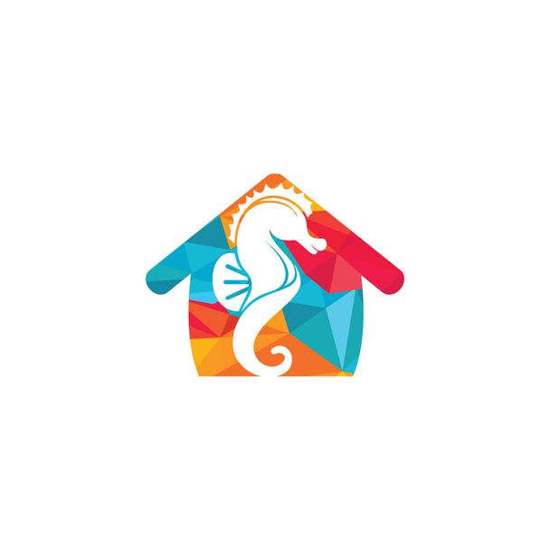 Морський кінь будинку Векторний дизайн логотипу
. - Вектор, зображення
