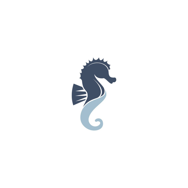Projekt logo wektora konia morskiego. - Wektor, obraz